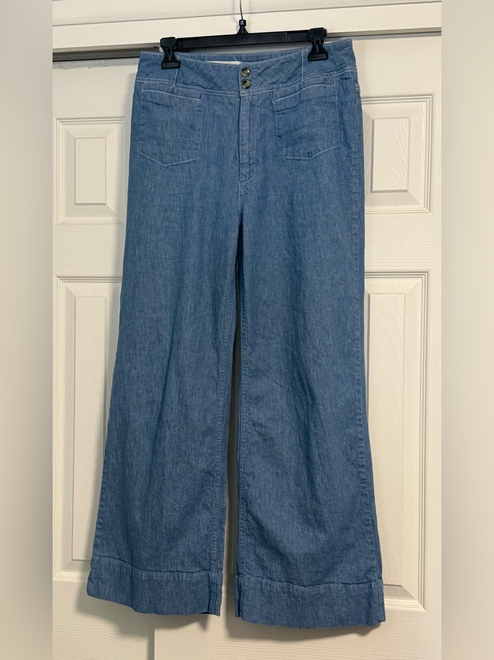 Pilcro and the Letter Press Light Blue Wide-Leg Jeans by Anthropologie